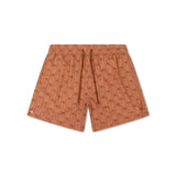 Swim Shorts - Brown - Palm Stripe - Adult