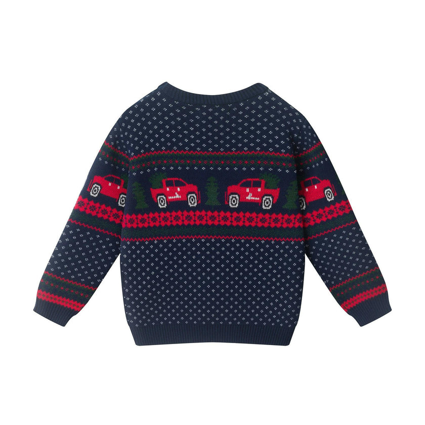 Infant Boys (9-24M) Sweater Set | Red Truck Fair Isle
