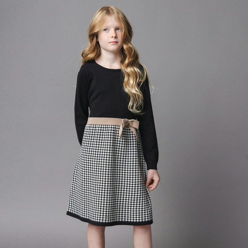 Organic Skater Sweater Dress with Bow