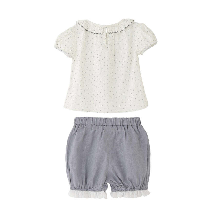 Gray Ruffle Dot Set