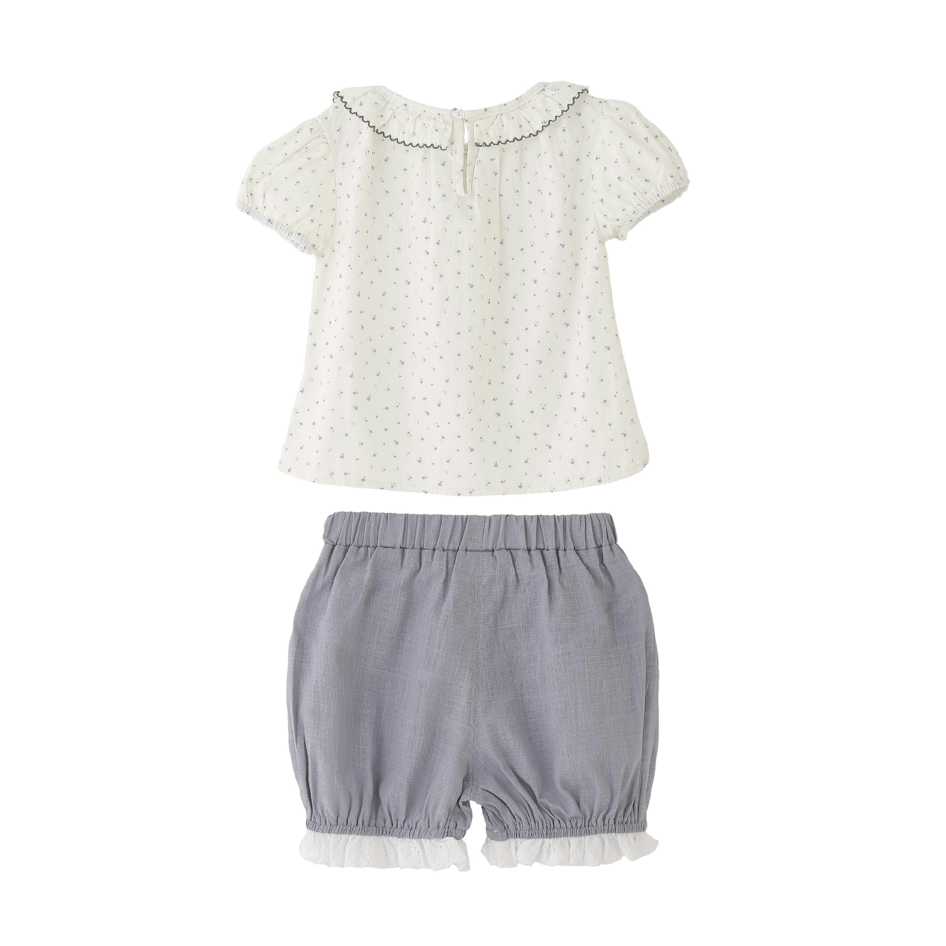 Gray Ruffle Dot Set