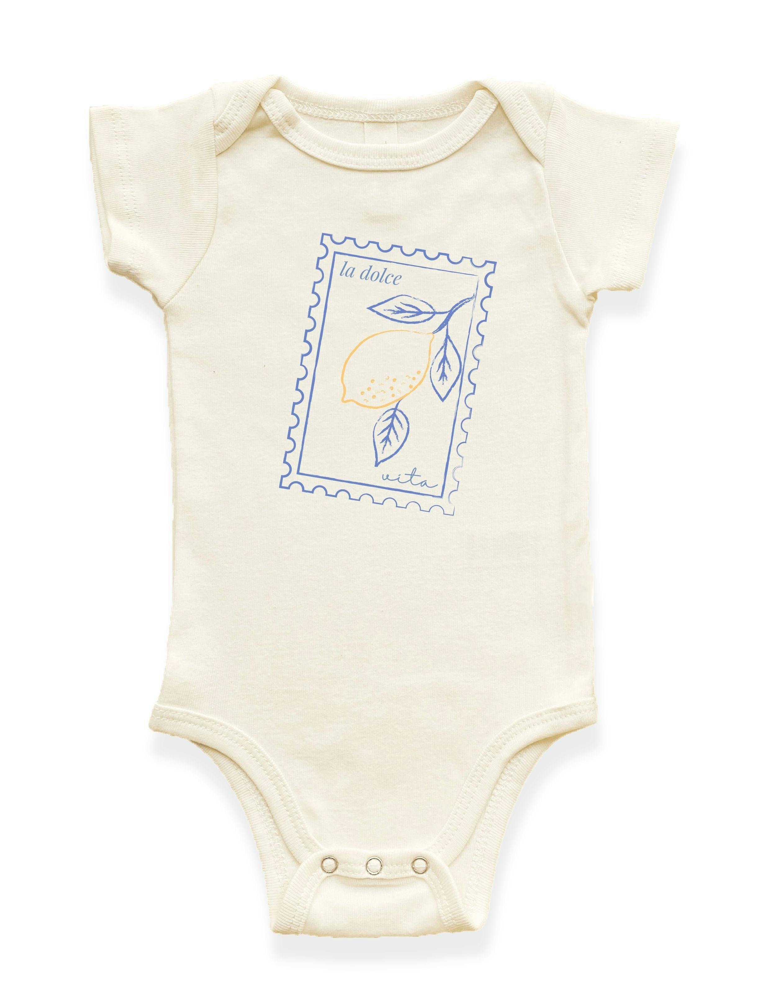 La Dolce Vita Stamp Organic Cotton Baby Bodysuit