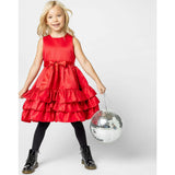 Bella Frill Satin Girls Party Dress