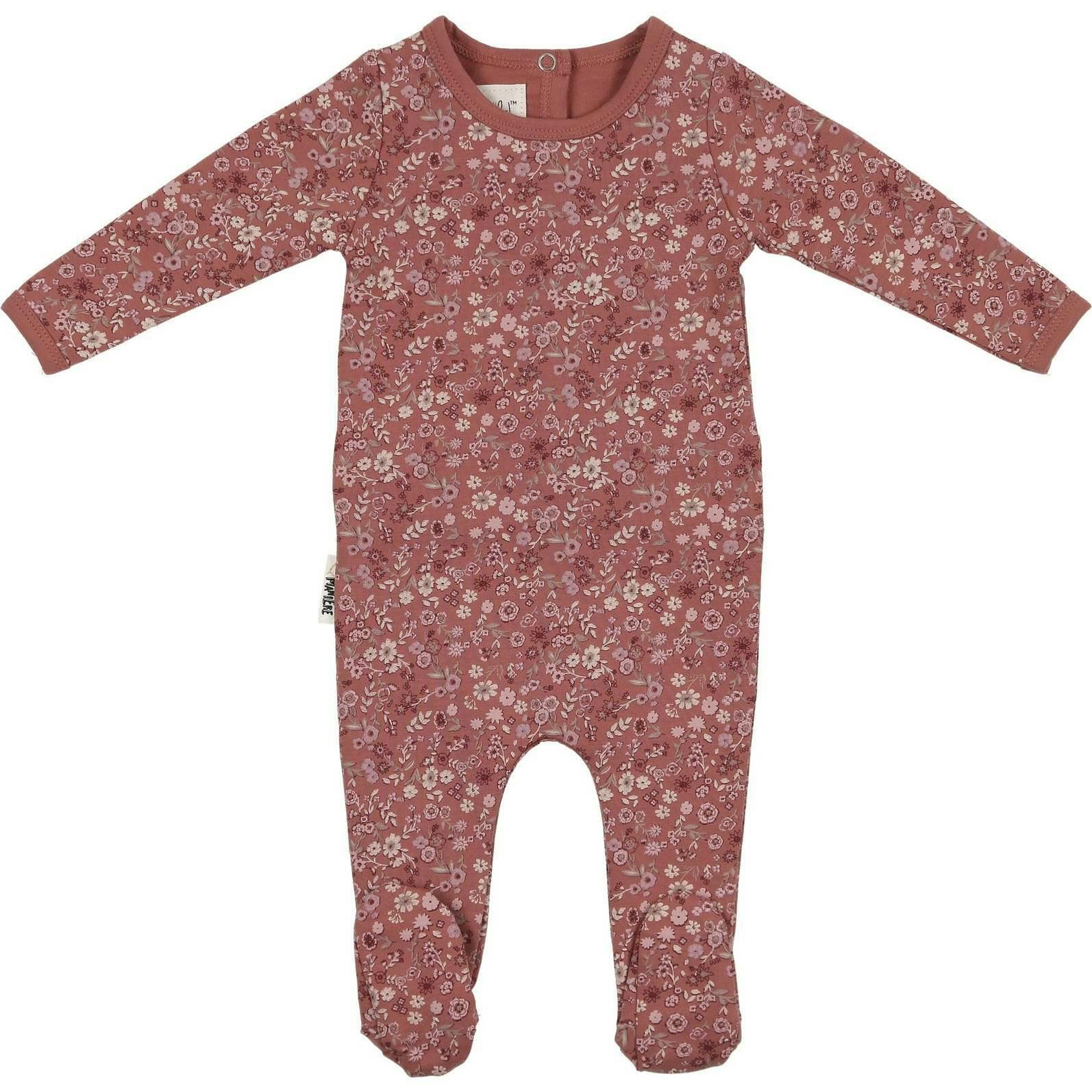 Elegant Floral Footie and Beanie Set