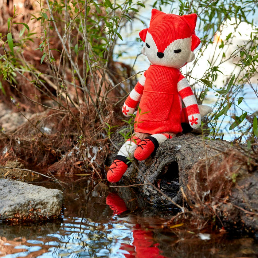 Fox Stuffed Animal | Handmade Knit Doll For Babies