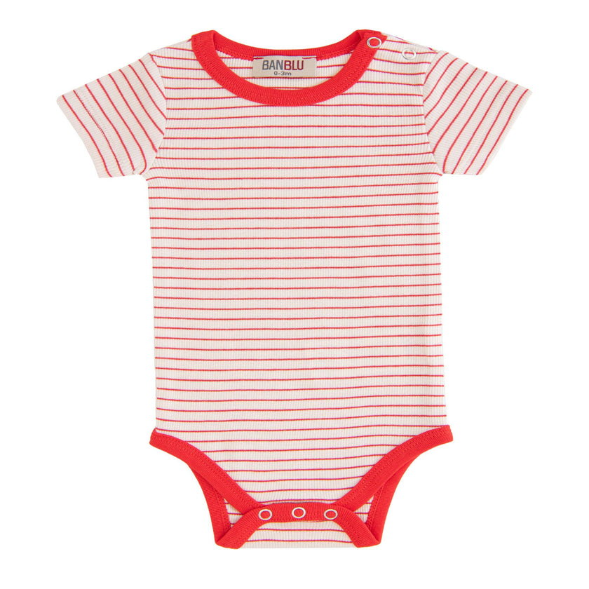Red Striped Modal Bodysuit