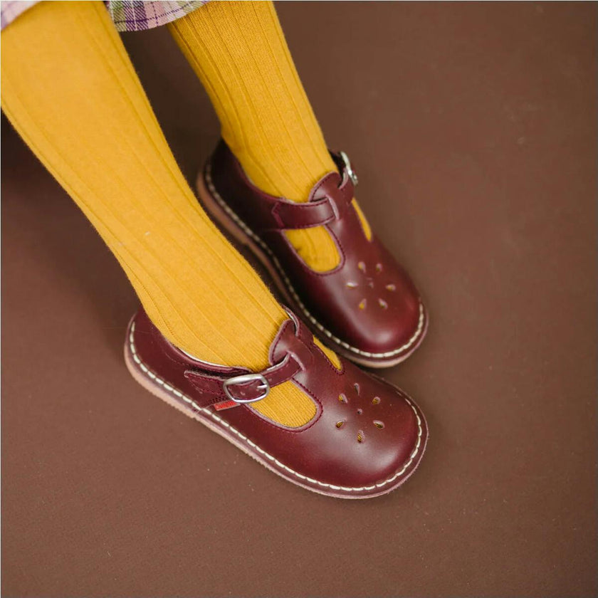 Joy Waxed Leather T-Strap Mary Jane