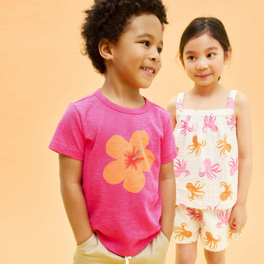 Clearance kids cotton gauze tank in octopus pals