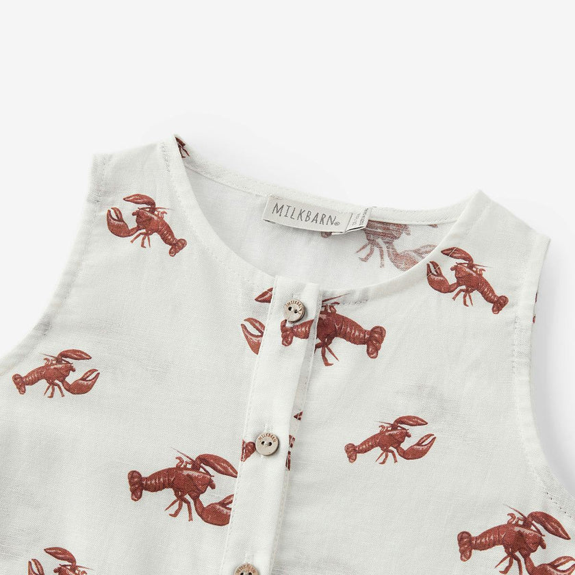 Cream Lobster Tank Top Shortall