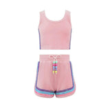 Rainbow Velour Sequin Tank Set