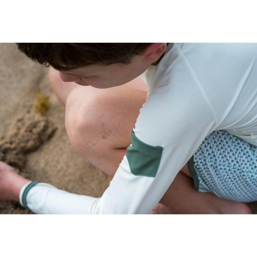 Leo Rashguard Ivory And Sage Green