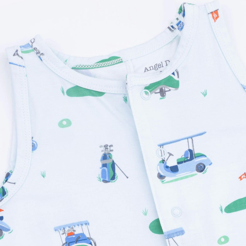 Vintage Golf Carts Blue - Sleeveless Shortie Romper