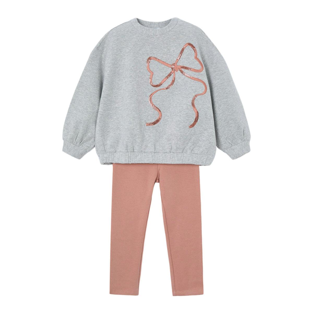 Set Leggings And Sweatshirt Bow Girl