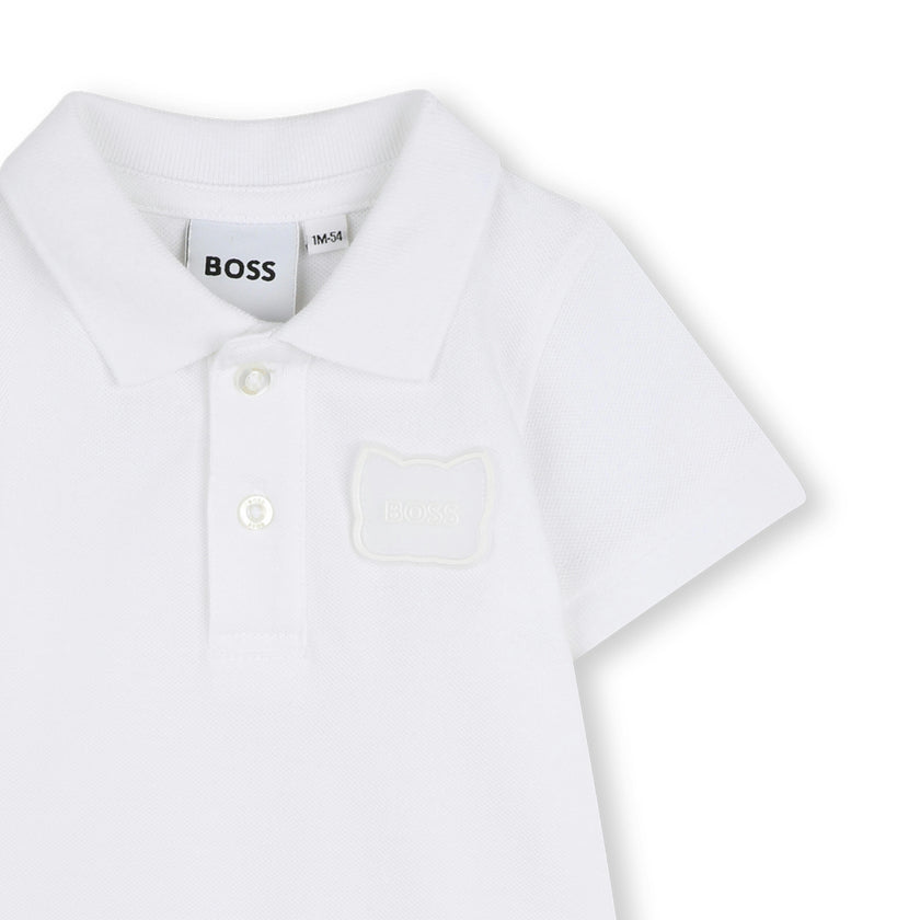 White Polo Baby Romper