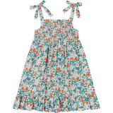 India Smocked Shoulder Tie Sundress, Florals