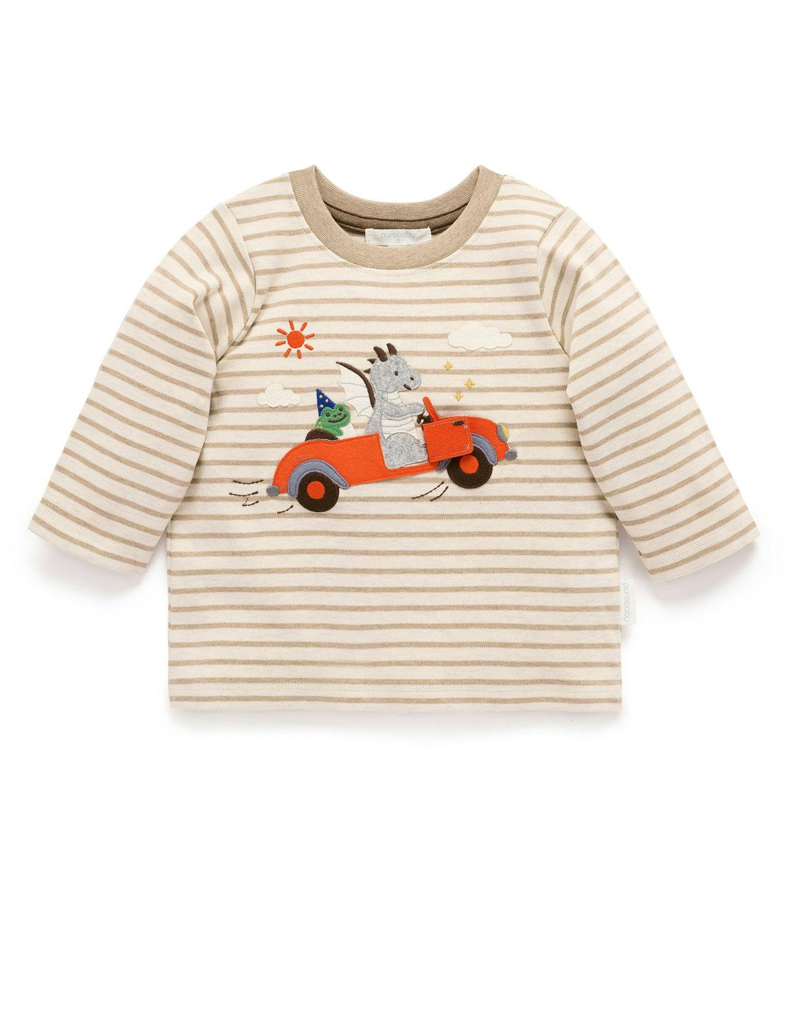 Flying Car Thick Tee Mushroom Stripe