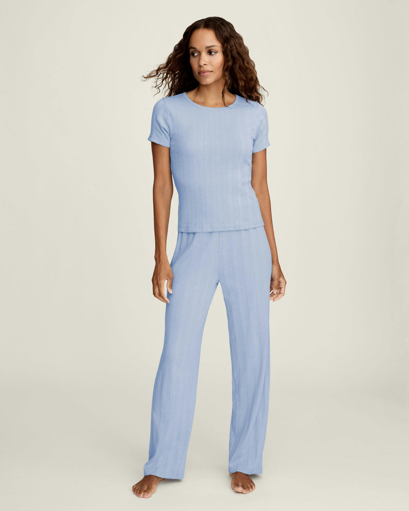Women's Pointelle Pant in Periwinkle