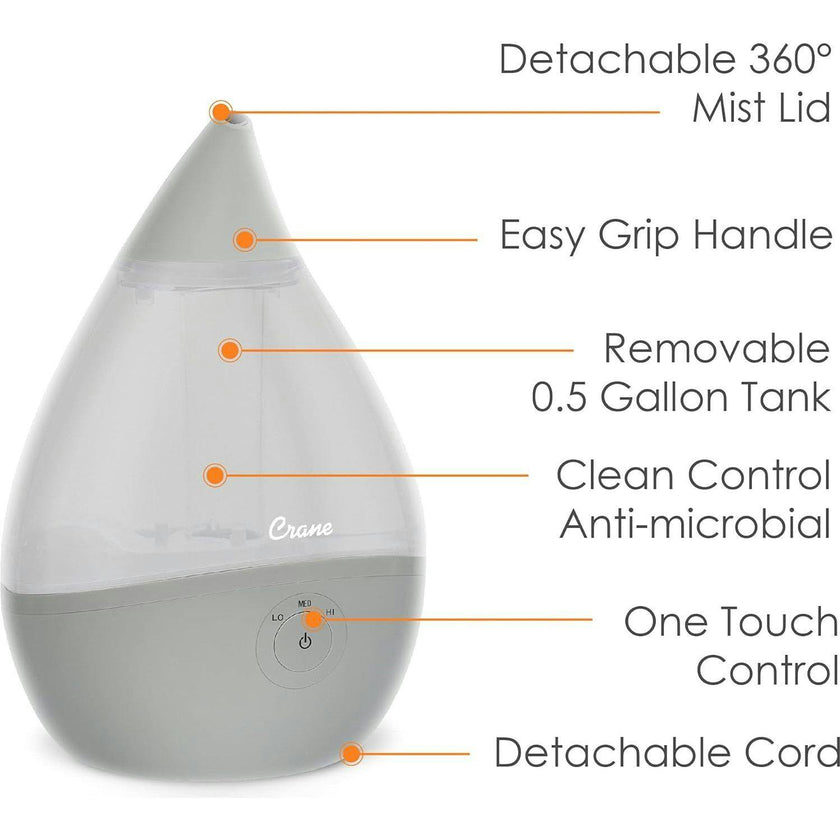 Droplet Cool-Mist Humidifier with Vapor Tray