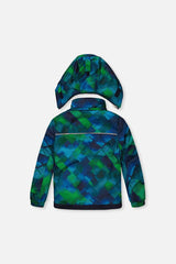 Two Piece Play Snowsuit Blue and Green Checkered Print with Navy Pants