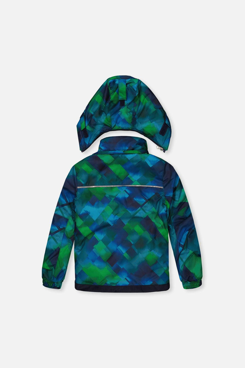 Two Piece Play Snowsuit Blue and Green Checkered Print with Navy Pants