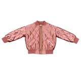 Girls Bomber Jacket in Rose Sparkles