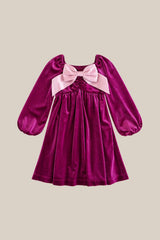 Mini Jewel Dress in Merry Magenta Velvet