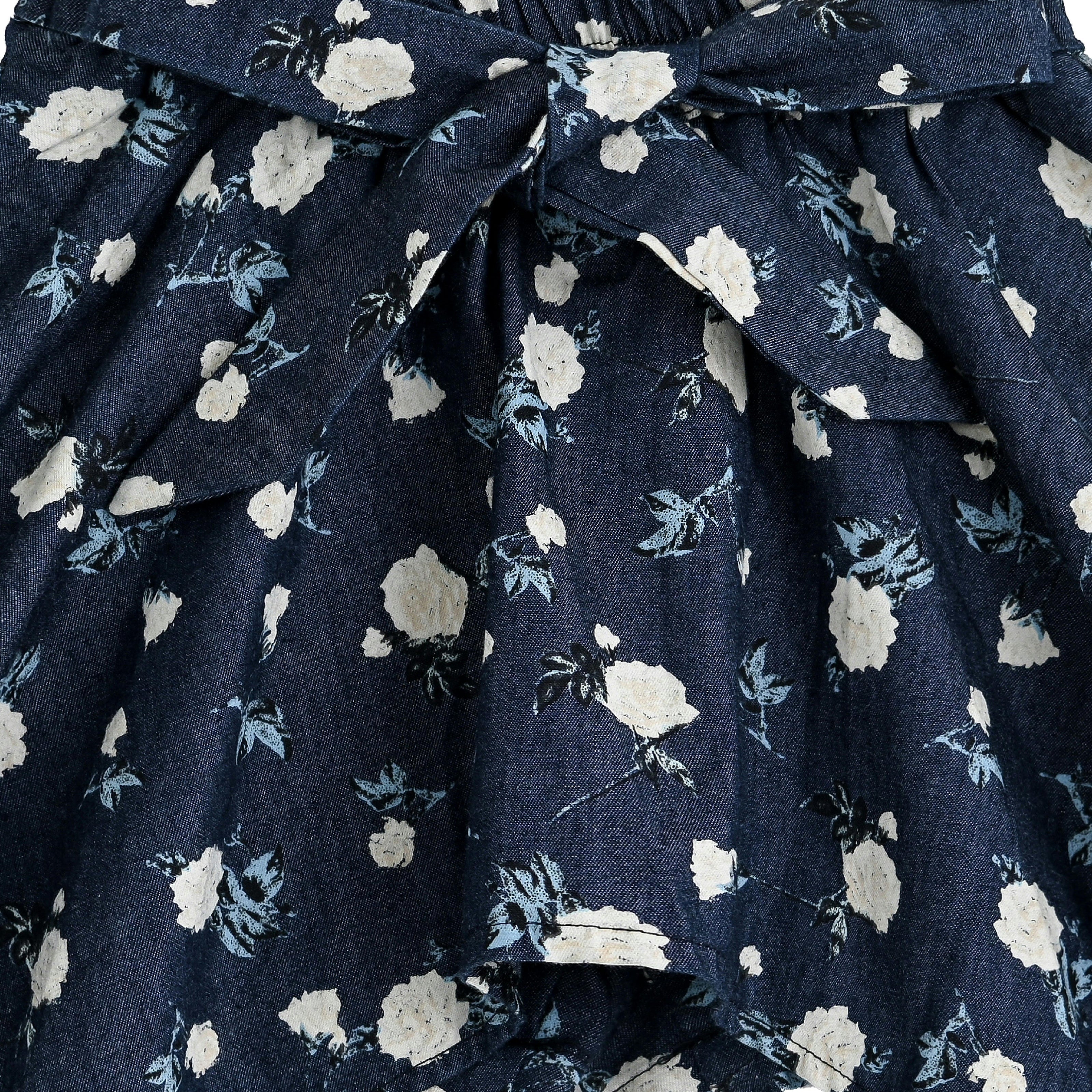 Navy Floral Bow Short Set