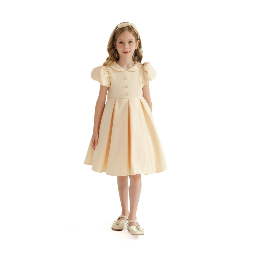 Champagne Barrymore Teacup Button Dress