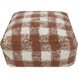 Vichy Plush Tablecloth-Inspired Pouf