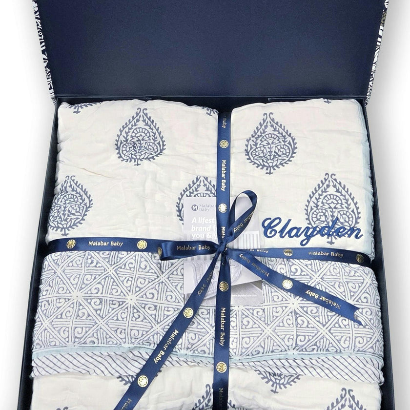 Block-Printed Cotton Crib Quilt