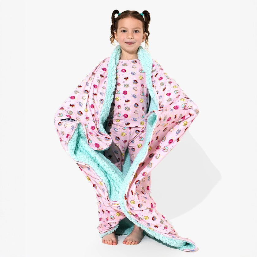 Pink Space Donut Bamboo Kids Pajamas