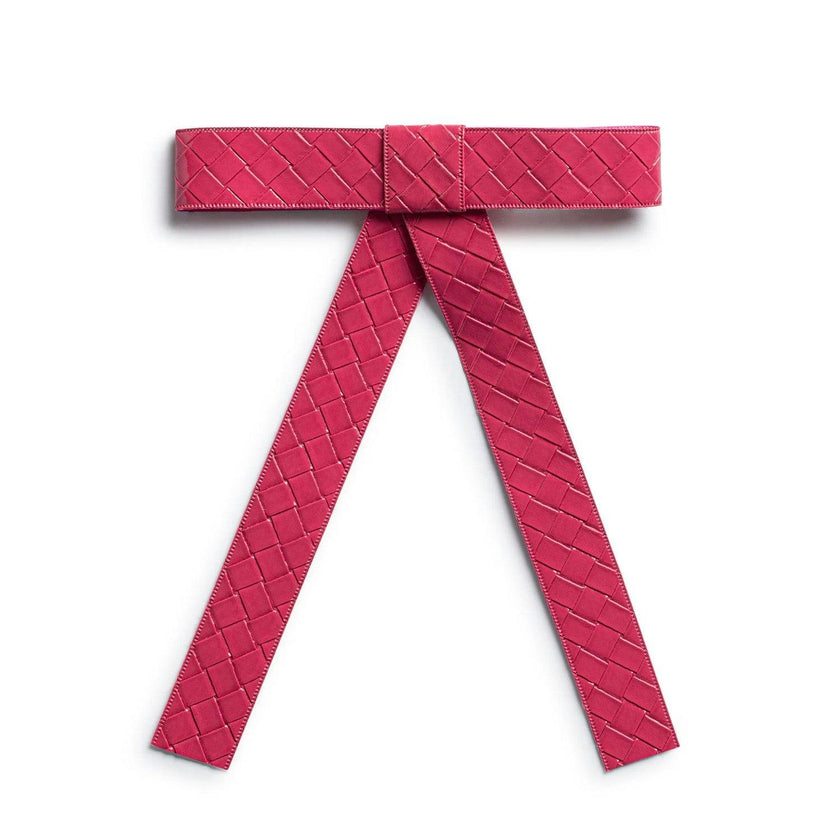 Halo Luxe Poppy Braided Woven Patent Clip - Rose