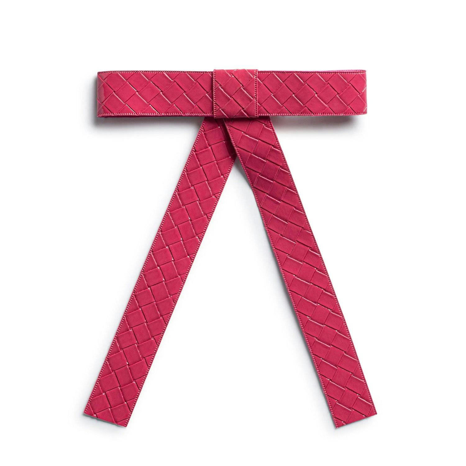 Halo Luxe Poppy Braided Woven Patent Clip - Rose