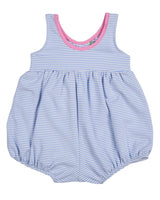 Seersucker Bubble Swimsuit With Petal Neck