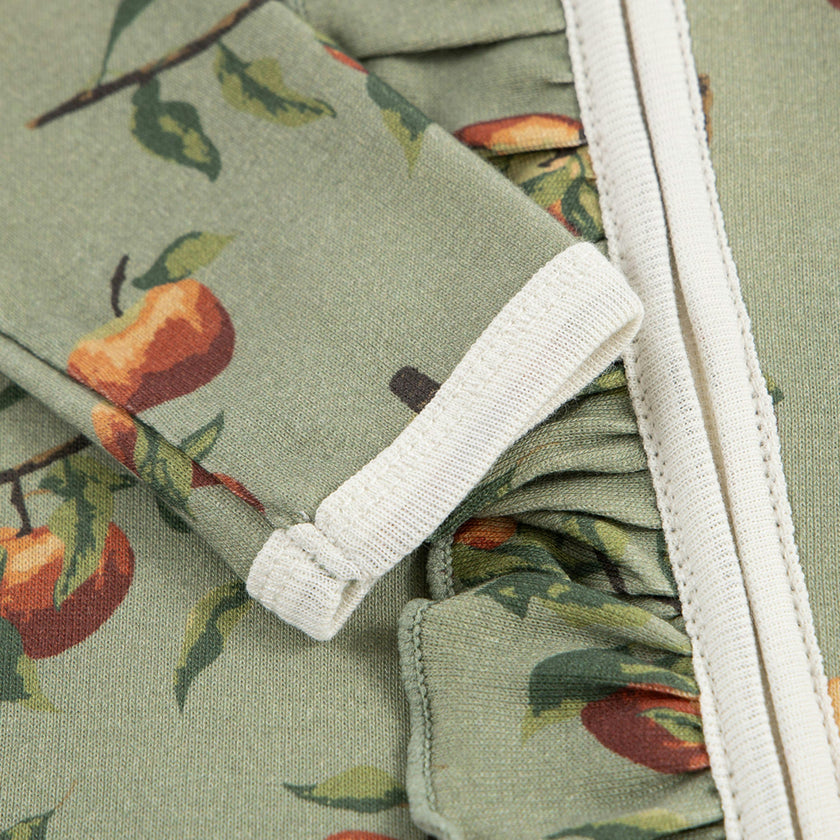 Apple Orchard Organic Cotton Ruffle Footed Romper