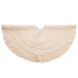 Poinsettia Buttons Cream Hand Felted Wool XL Christmas Tree Skirt 72" Arcadia Home