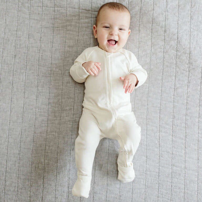 GROW WITH YOU FOOTIE | CLOUD — Bamboo Organic Cotton Blend, 0–6M