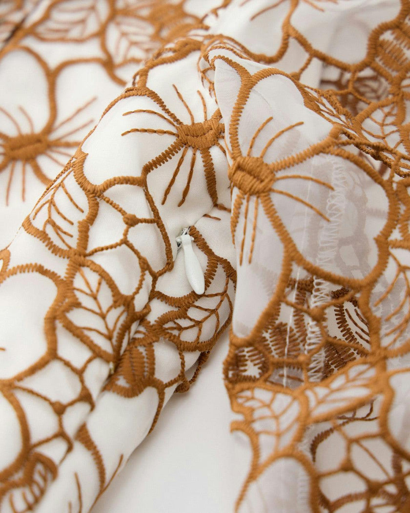 Chelsea Cotton Embroidered Dress, Tan