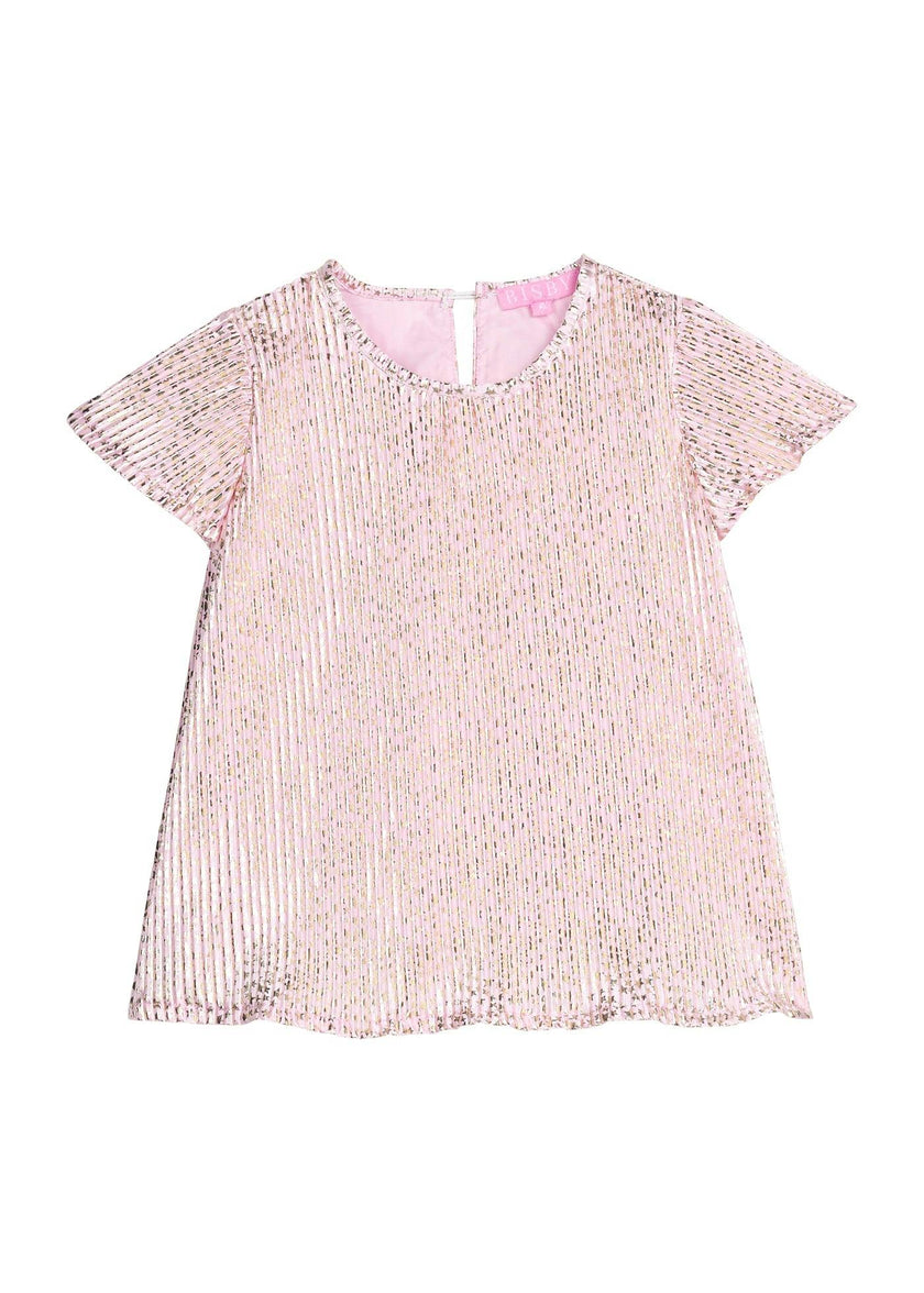 Crinkle Top - Pink Crinkle Stars