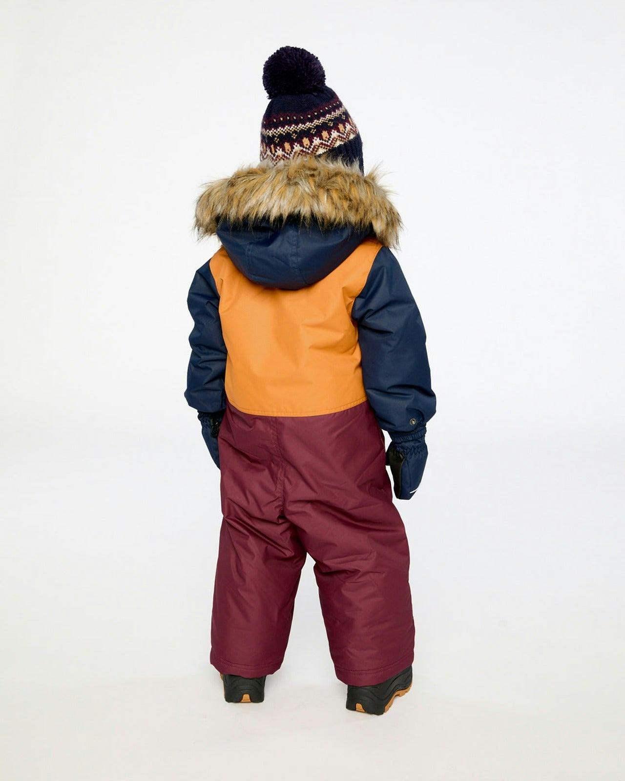 Baby One Piece Snowsuit Adapted For Car Seats Burgundy