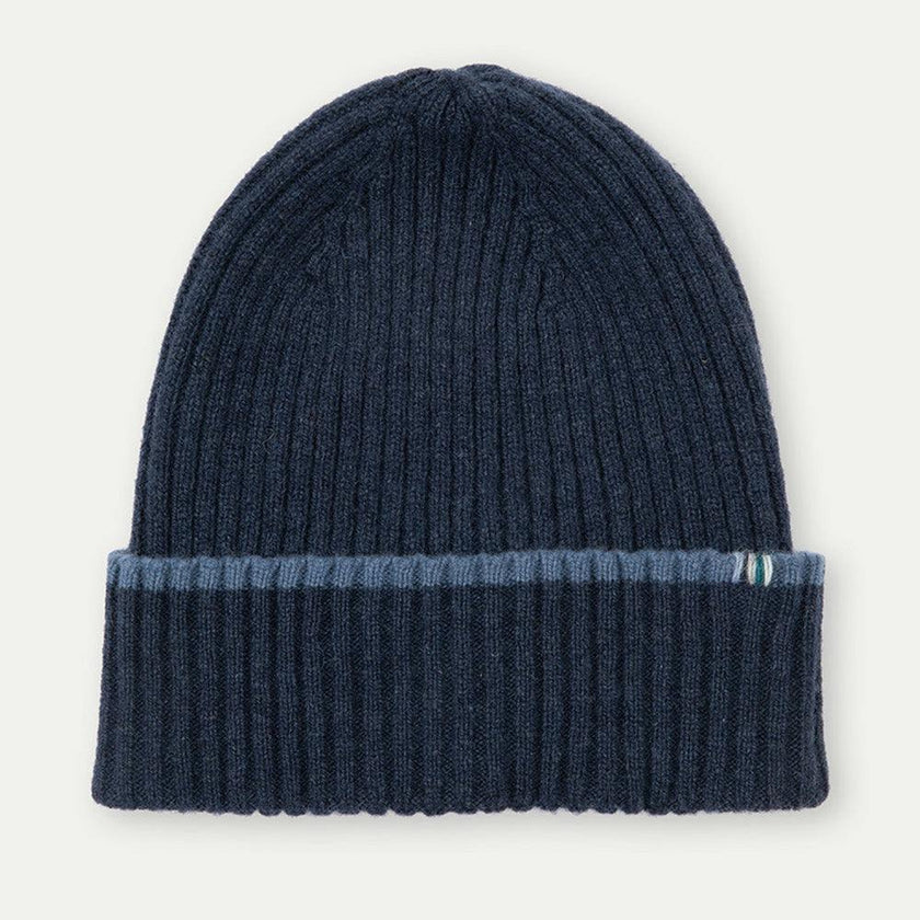 Merino Cashmere Ribbed Rolled-Up Beanie