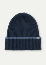 Merino Cashmere Ribbed Rolled-Up Beanie