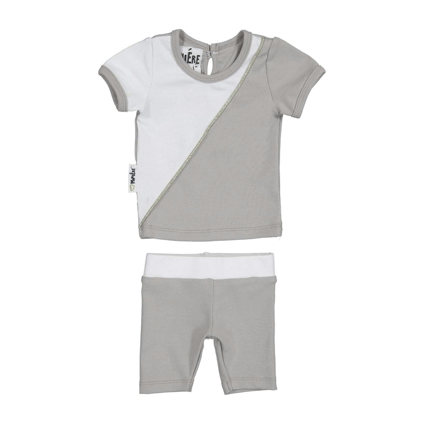 Diagonal Cording 2-Piece Top & Short Set