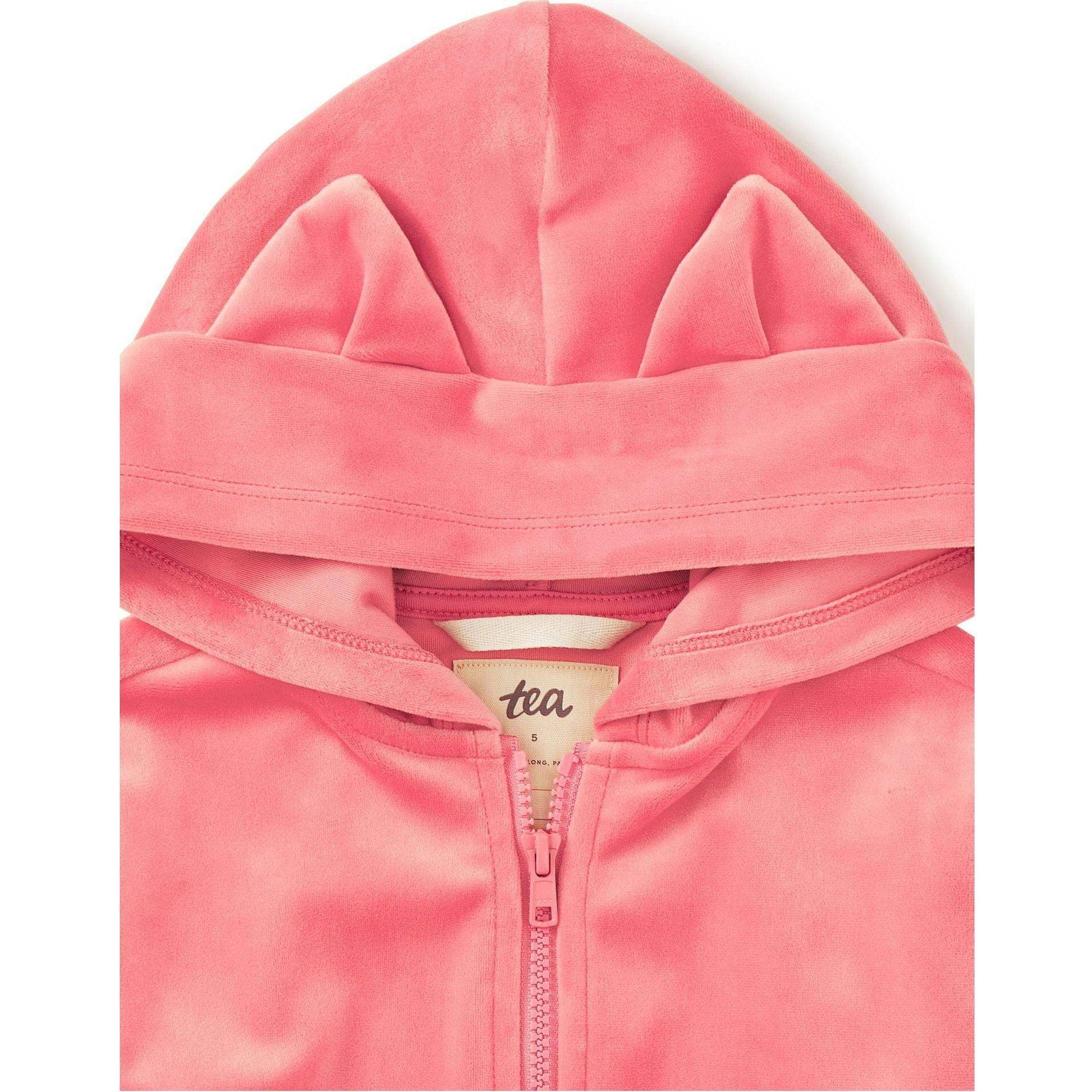 Ears Velour Hoodie, Purple