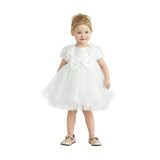 White Celestara Ruffle Bow Dress