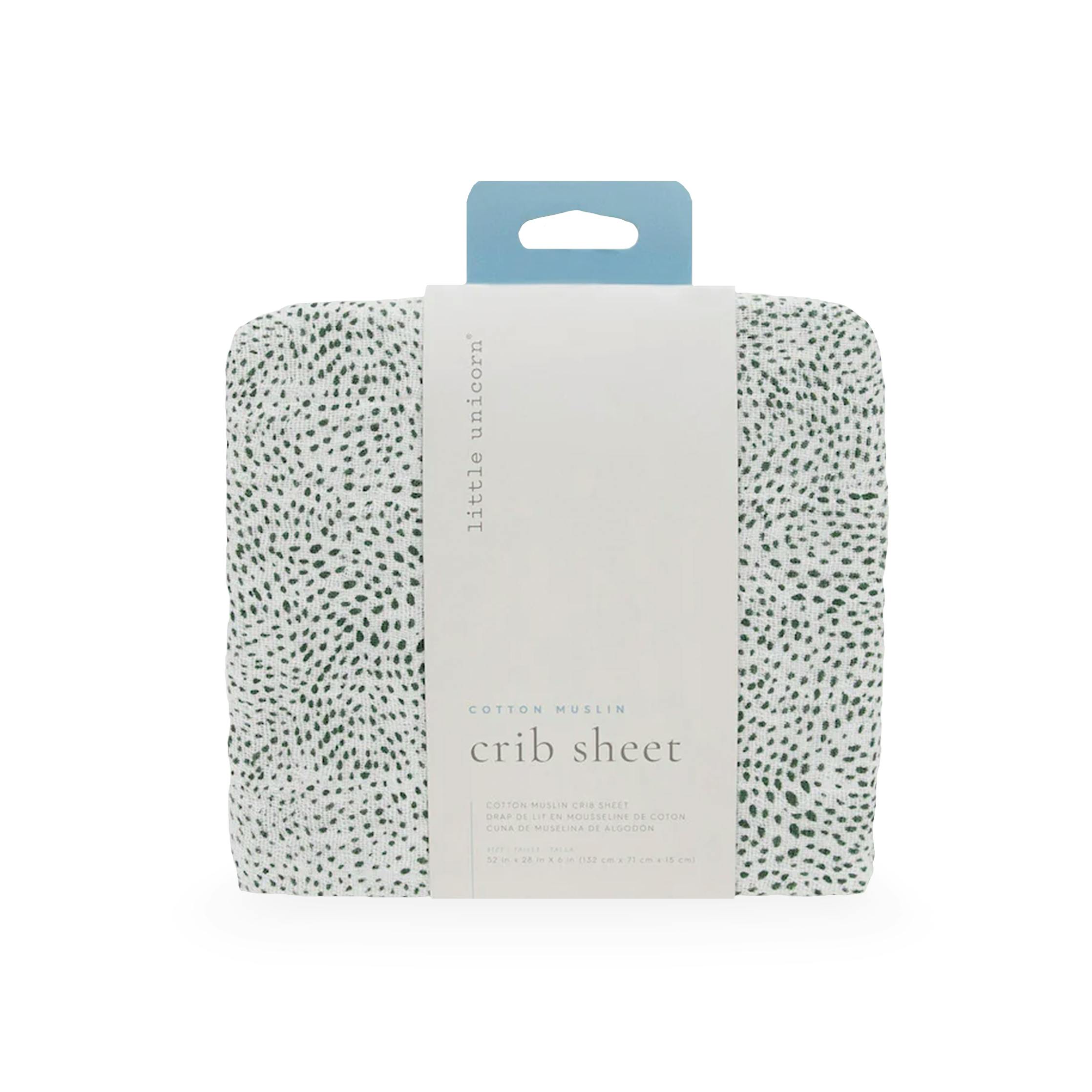 Cotton Muslin Crib Sheet - Green Seed