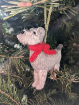 Schnauzer Dog Hand Knit Christmas Ornament Arcadia Home