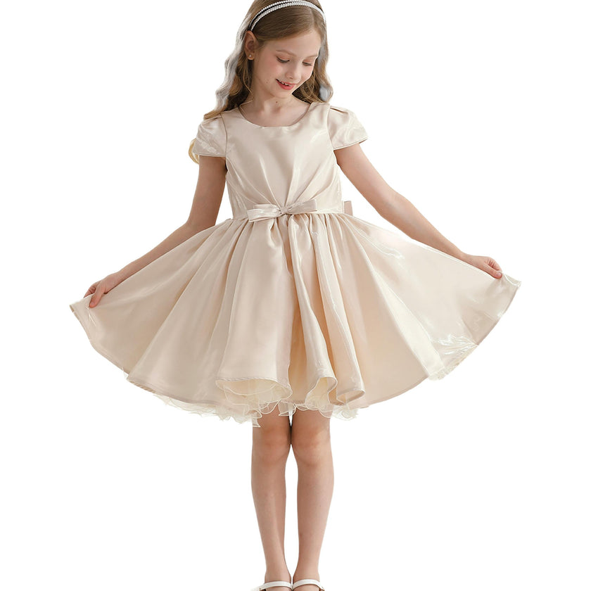 Champagne Bow Short Solera Dress