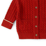 Burnt Ochre Snuggly Knitted Cardigan, Red