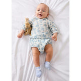 Audrey Toile Peter Pan Collar Long Sleeve Blouse in Blue (1mth-12mths)
